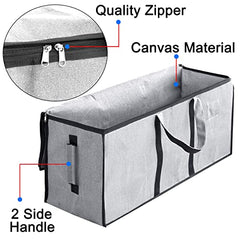 Storite Jumbo Super-Size 81 L Canvas Moisture Proof Heavy Duty Storage Bag | for Toys/Stationery/Blankets/Clothes/Moving Bags MultiPurpose With Strong Reinforced Handles Rectangular Cream (87x26x36 cm)