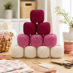 Crochet Cotton Thread Yarn Combo, 10 Rolls for Knitting, Crochet, Embroidery and Craft Making, Soft Decorative Thread for Handmade DIY Projects, Yellow & Green