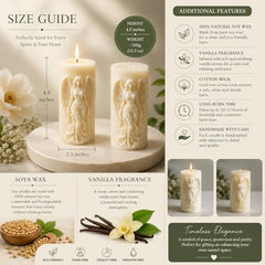 Decorative Fragrance Candle with Raised 3D Ivory Swirl Pillar Artwork | Long Burning Scented Candle for Home Décor, Living Room, Bedroom, Meditation Space, Table Decoration & Gift