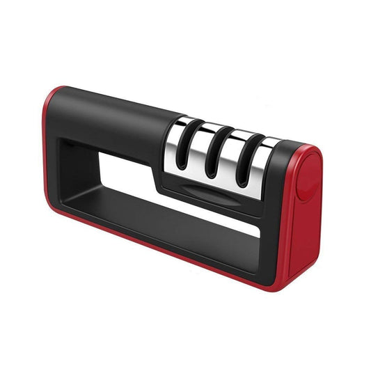 SYGA Black+Red Kitchen Knife Sharpener, 3-Stage Knife Sharpening Tool