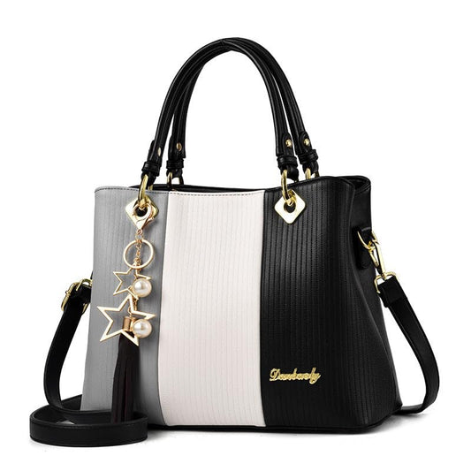 SYGA Handbags for Women with Multiple Internal Pockets in Pretty Color Combination, Women's Satchel Handbag(BLACK)