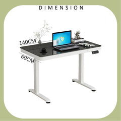 SYGA Medis Electric Lift Table Standing Desk Desk Computer Desktop Table Liftable Table Frame Table Leg Computer Desk(120 X 60 CM Black)