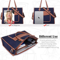 Womanix Laptop Tote Bag,14 inch Laptop Bag, Shoulder Bags With Back Trolley Strap, Casual Briefcase, Handbag for Travel, Office, College,Work