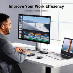 UGREEN USB 3.0 Switch 4 Port USB Switch Selector 5Gbps High-Speed | Peripheral Sharing Switcher for 2 Computer Share Mouse Keyboard Compatible with Laptop Scanner Printer 2 Pack 1.5M Cable
