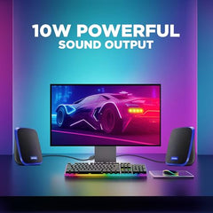 Intex IT-120 2.0 USB Computer Multimedia Speaker, 10W Powerful Sound, USB Powered, 3.5mm Aux Connectivity, in-Line Volume Control Pod for PC, Laptops, Desktop & Mobiles – Orange