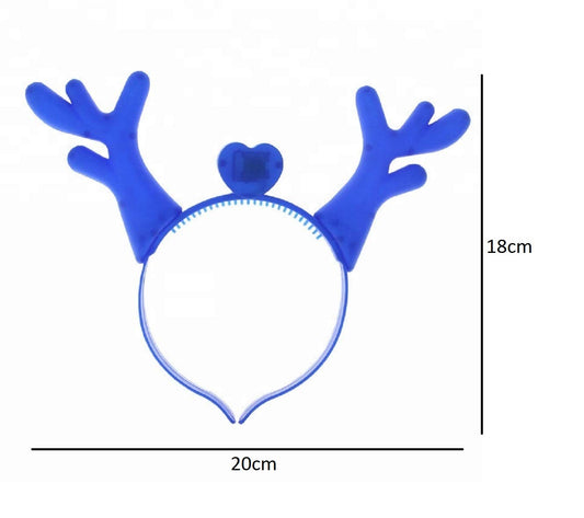 SYGA LED Flashing Light Up Antler Pattern Crowns Headband Hair Band Headdress for Party Decoration Party Caps(Blue)