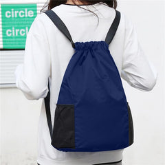 SYGA Drawstring Backpack for Gym, Yoga, Running, Swimming, Beach, Camping, Travel Bag Sports Fitness Club Student Training Bag(Navy Blue)