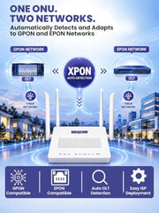UBIQCOM UB5021GV XPON ONT Optical Network Terminal, 1GE + 1 POTS, GPON Fiber Broadband Modem with VoIP Voice Support, SC/UPC Connector, FTTH ONT for Home & SOHO Users
