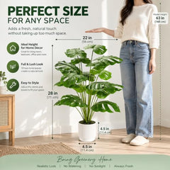 Der Rose 28" Fake Plants, Artificial Monstera Plants Indoor
