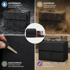 SOFROZ Waterproof Dustproof Kitchen Wet Grinder Cover with 2 Pockets Storage Solution for 2 Litre Table Top Ultra Perfect Plus, Black