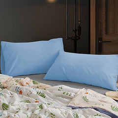 safhome Soft Pillow Covers 20 x 32 Inches - 100% Egyptian Cotton 400 Thread Count Set of 2 Pillow Cover Set Envelope Closure Hotel Quality Pillowcase - Aqua Blue
