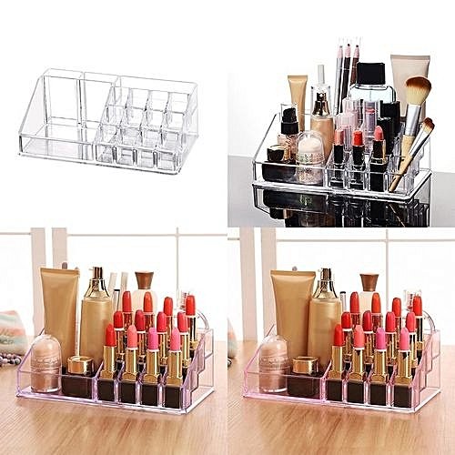 SYGA 1 Piece Crystal Clear Transparent Acrylic Cosmetic Lipsticks Nail Art Organiser