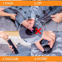 GONGSHI Plastic 24 Pack Vacuum Storage Bags with Electric Pump, (5 Jumbo, 5 Large, 5 Medium, 5 Small, 4 Roll Up Bags) Space Saver Bag for Mattress, Blanket, Duvets, Comforters,Travel, Transparent