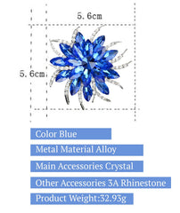 SYGA Brooch Pin Fashion Crystal Rhinestone Jewellery Pin Vintage Clothing Accessories Decoration Versatile Blue Brooches For Women- S229