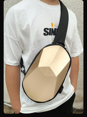 SYGA Chest Bag Men And Women Messenger Bag Hard Shell Shoulder Bag Satchel Riding Bag With USB Headphone Port (BLACK)