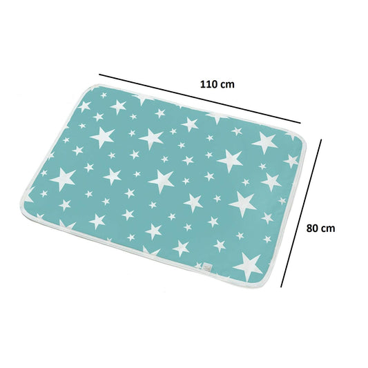 SYGA Baby 1 Piece Large Waterproof Bed Protector Dry Sheet,Washable Reusable Bed Protector_Blue Cloud