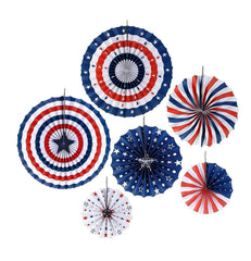 SYGA 6 Pieces of Paper Flower Fan Decoration Background Wall DIY Paper Fan Flower Ball Set(Multi)
