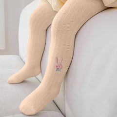 SYGA Girls Stockings, Mesh Cotton Pantyhose, Rabbit Design, Mosquito-Proof, Summer Leggings, Size XS 6-12 Months(Purple)
