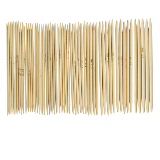 SYGA 11 Sizes 5pcs/Size Double Point Carbonized Bamboo Knitting Needles Length 13cm