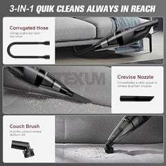 TEXUM TVC-5 800 Watts Handheld Vacuum Cleaner,for Home Use,Dry Vacuuming,18 Kpa Suction Power,Lightweight,Lightweight&Durable Body,Small/Mini Size (Black)