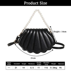 SYGA Women's Casual Crossbody Purse, Small Size With Zipper Closure Shell Bag (Black)
