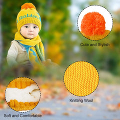 SYGA Baby Winter Cute Hats and Scarf Set, Knit Warm Hat Beanie Cap 1-3 Years - Grey