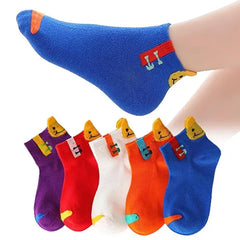MOMISY 5 Pairs Baby Kids Girl Boys Tube Socks Toddlers Comfortable Ankel Length gifts (HappySmile, 3 to 5 year)