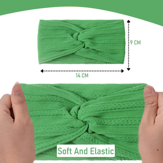 SYGA Baby Headband Nylon Soft Stretchable Bow Hairbands For Newborn Infant Toddler Kids 0-3 Year (Black)