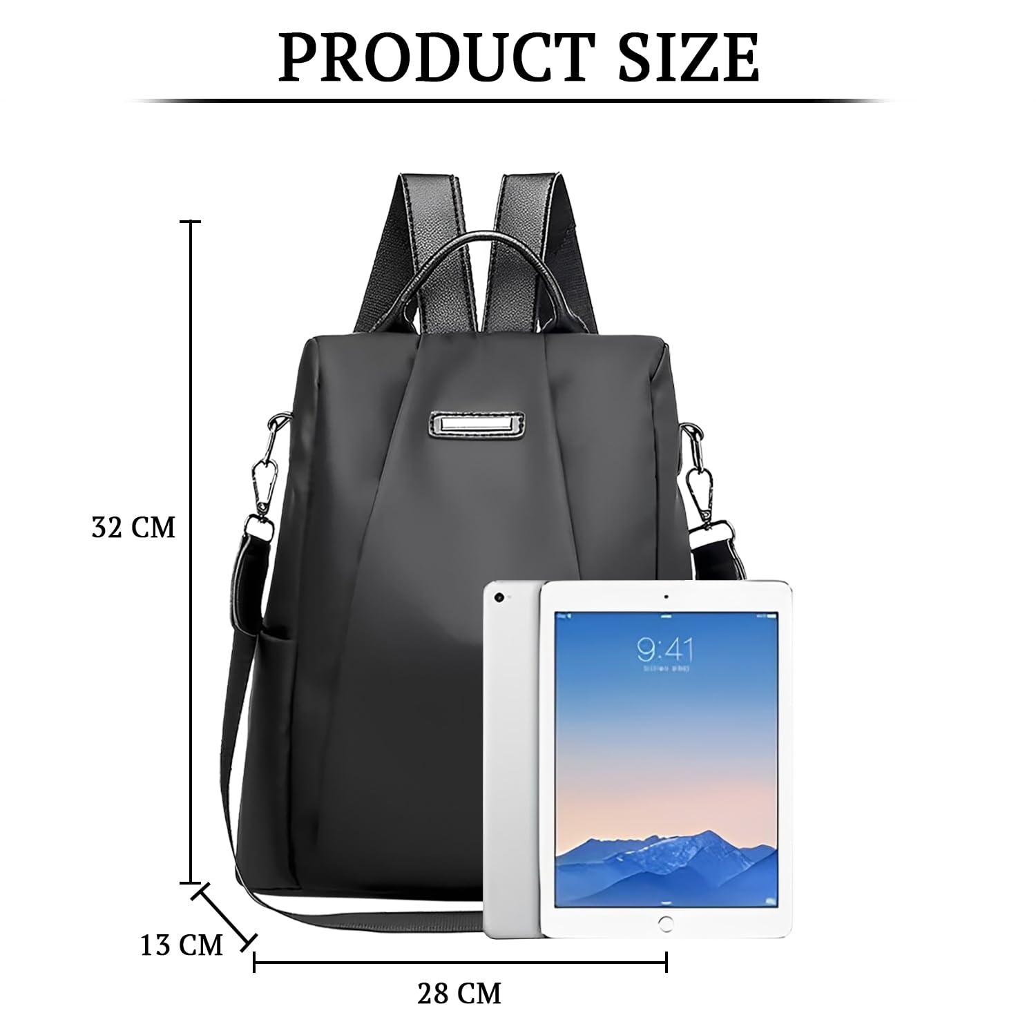 SYGA Women Backpacks Simple And Versatile Oxford Cloth Women's Bag (Black)