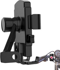 MOMISY Mobile Holder for Bike, Scooty, Motorcycle, Activa Metal Mirror Bar Mobile Phone Holder/Hook/Clamp/Stand/Mount 360° Rotatable Mobile Stand Mirror Mount