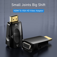 SYGA 1080P HDMI Male to VGA Female Converter Box Adapter with 3.5mm Audio Port for PC HDTV - Black