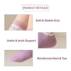 MOMISY 5 Pairs Baby kids Girl Boys Toddlers InfantmCotton Stretch Baby Socks (IN, Age, 1 Year, 3 Years, Purple Bunny)