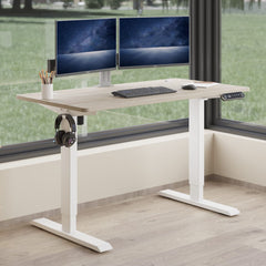 SYGA Height Adjustable Table Desk Standing Computer Desk Lifting Legs Smart Desk (White, 70 X 48 CM)