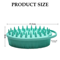 MOMISY Ultra Soft 2-in-1 Body & Shampoo Brush, Exfoliating Silicone Bath Scrubber, Premium Silicone Loofah, Scalp Massager (Green)