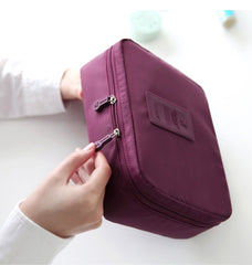 SYGA Travel Cosmetic Bag Plain Multifunction Portable Bag Cosmetic Makeup Pouch Case (Black)