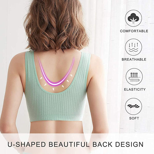 Momisy Women's Cotton Lightly Padded Wire Free Maternity Bra Deep Fuschia