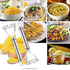 MOMISY Stainless Steel Corn Peeler, Stripper, Remover, Cutter, Vegetable and Fruit Peeler, Corn Threshing Peeler (SS 430, 17.5 cm)