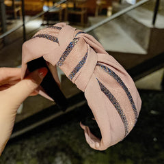 MOMISY Knotted Hairband Headband Cross Hair Band Accessories for Women and Girls (Pink)