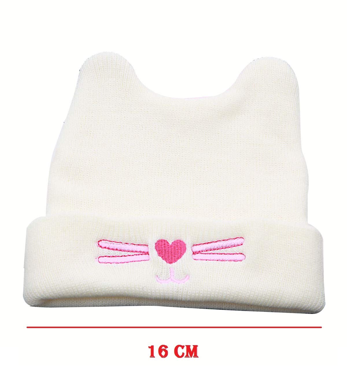 SYGA 1 Piece Medium Knitted Head Design Baby Wool Sleep Cap_Black
