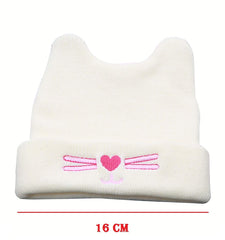 SYGA 1 Piece Medium Knitted Head Design Baby Wool Sleep Cap_Black