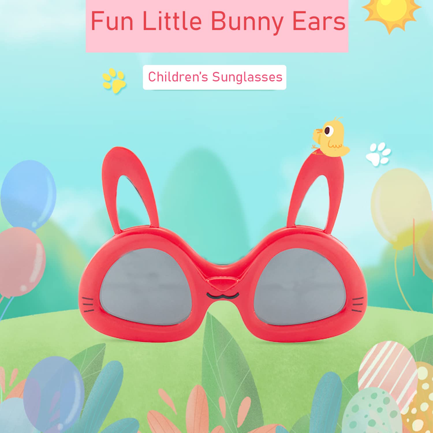 SYGA Children's Cute Rabbit Goggles Girl Baby Uv Protection Glasses Baby Children's Polarized Sunglasses - Black
