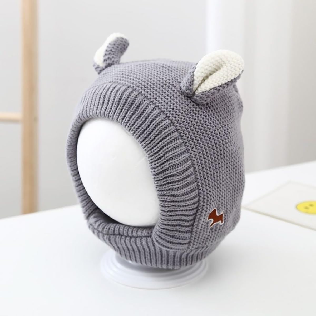 SYGA Winter Warm Ear Protection Knitted Woolen Unisex Baby Hat (2-6 Year) Grey