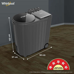 Whirlpool 11Kg Semi-Automatic Top Loading Washing Machine (ACE XL 11 DMIX GRAPHITE GREY,10YR MW, Dynamix Detergent Dispenser)