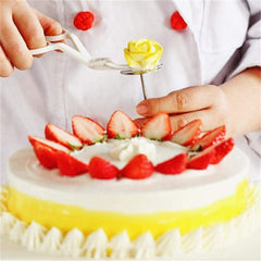 SYGA Cake Flower Nail and Scissor-Flower Lifters Set Icing Modeling Decorating Tool Safety Nail Piping Flower Scissors for Decor Baking Tools, Fondant Cake, Pastry, Restaurant Dessert Shop - 2 Pcs
