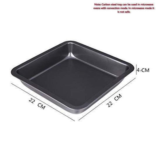SYGA 1 Piece Heavy Duty Carbon Steel Square Bread Loaf Cake Mould Pan Tray for Baking Non Sticky Tin Teflon Coating-22 cm * 4cm