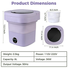 Mini Washing Machine for Clothes | Portable Automatic Washer with USB Power | Compact Laundry Machine for Travel, Baby Clothes, Underwear & Small Loads | Foldable & Lightweight Design (S-4)
