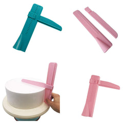 SYGA Pack of 2 Cake Scraper Smoother Cake Leveler Fondant Plastic Tool (Blue)
