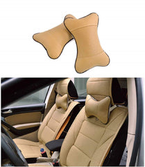 SYGA Set of 2 Car Pillow PU Seat Neck Headrest Four Seasons Common Nylon Head Car Rest Pillow (Random Color)
