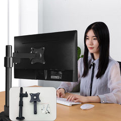 SYGA Monitor Stand Arm Desk Mount Fully Height Adjustable Bracket with C-Clamp & Gronment 180 Tilt Rotation Supports 14 to 27 Inch Monitors and TV (40CM)