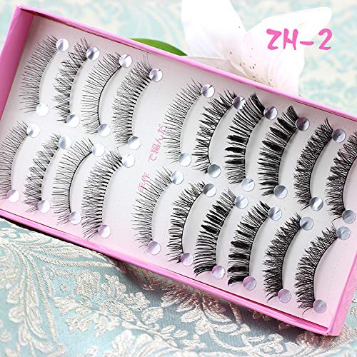 SYGA 10 Pairs False Eyelashes Faux Mink Lashes Natural Look Wispy Fake Eyelashe Fluffy Volume Long Thick Lashes Black
